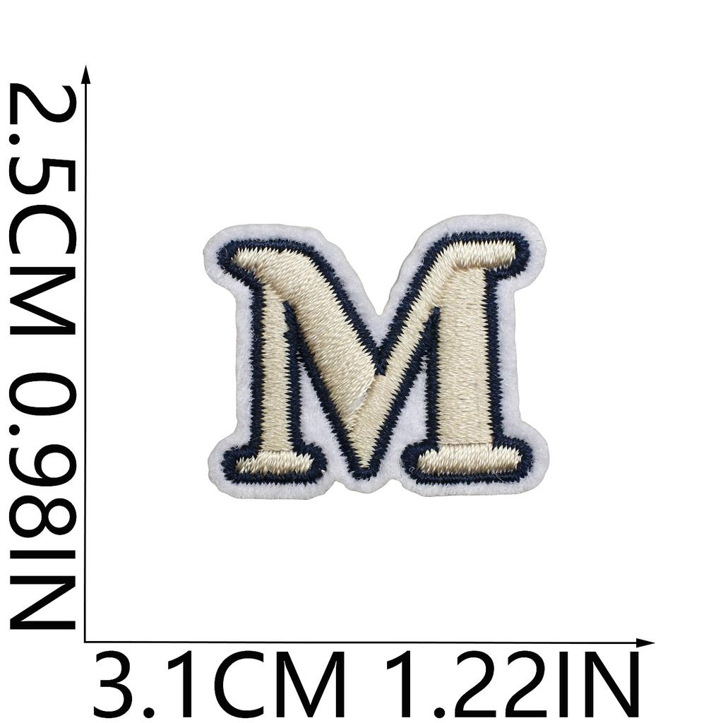 Mini Pegatina de Tela Bordada con Alfabeto Inglés Tamaño Pequeño DIY para Bolso Cambiante Parche Decorativo Pegatina Etiqueta Bordada por Computadora Número