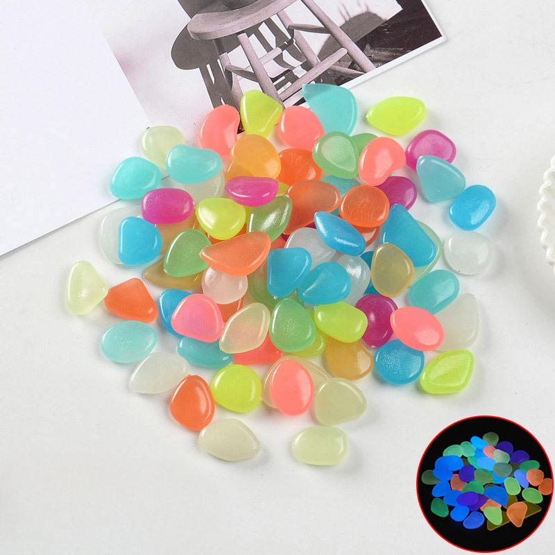 50Pcs/bag Fish Tank Landscaping Luminous Stone, Aquarium Resin Super Bright Artificial Luminous Stone, Pebble Wholesale, Fluorescent Stone