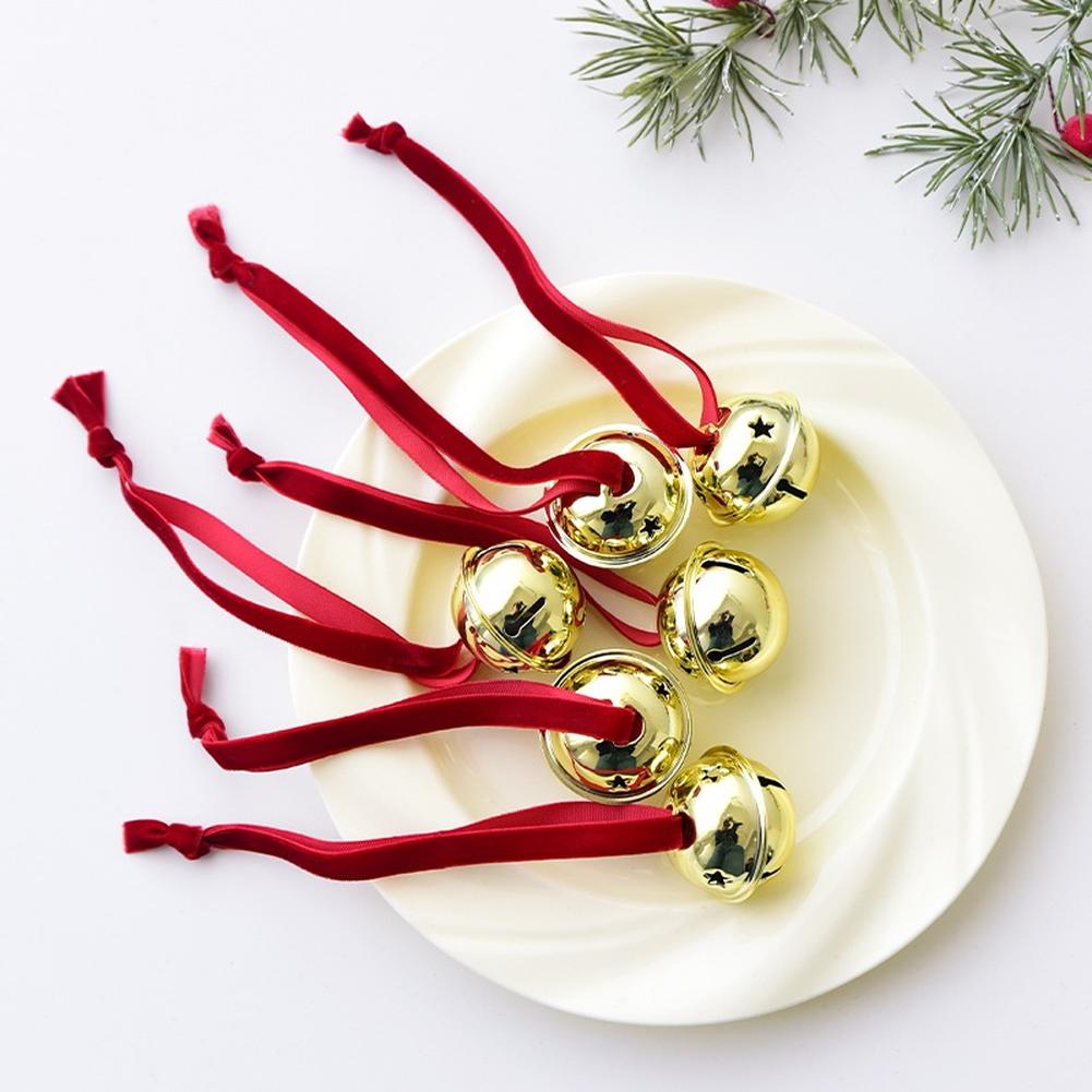 1 Set Glockenanhänger Weihnachten Eisen Glocken Ornamente Set mit 6 Rot Hängende Dekoration Vielseitige Festliche Glocke Weihnachtsdeko