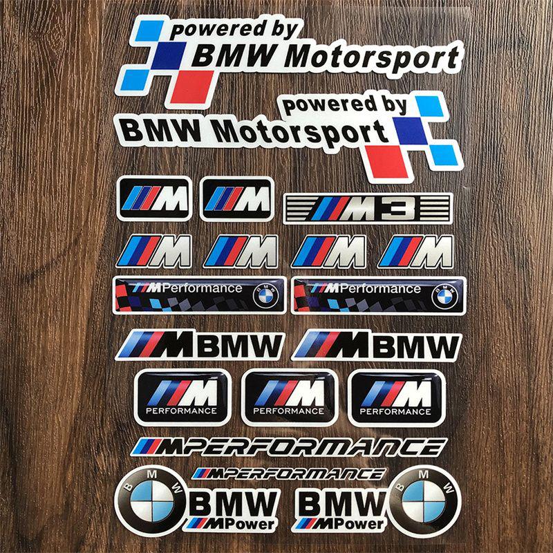 kfwhl7 Reflective Stickers for BMW Motorcycles - Helmet Decals with BMW Logo for G310GS/S1000RR/1200GS