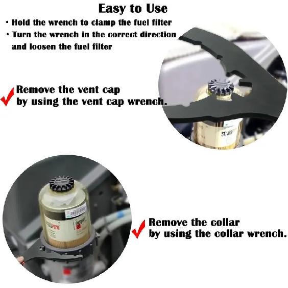 Diesel Fuel Filter Wrench for Davco 4.6/5/6/8 Inch Fuel Water Filter,Fuel Filter Removal Tool for DD13, DD15, DD16 Diesel Engine