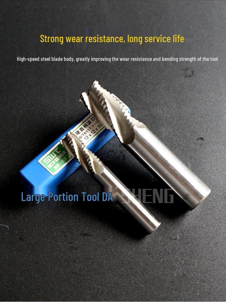 High-Speed Steel Helical Flute Roughing End Mill with Extended Straight Shank