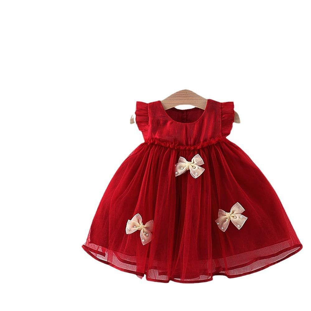 Children's Clothing Girls' Dresses Summer Children's Flying Sleeve Princess Dresses Baby Bow Dresses