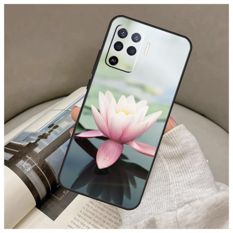 Sommer Lotus Hülle Für Oppo A5 Pro A38 A58 A78 A98 A54 A74 A94 A18 A57 A17 A77 A80 A60 A40 A96 A76 A16 A15