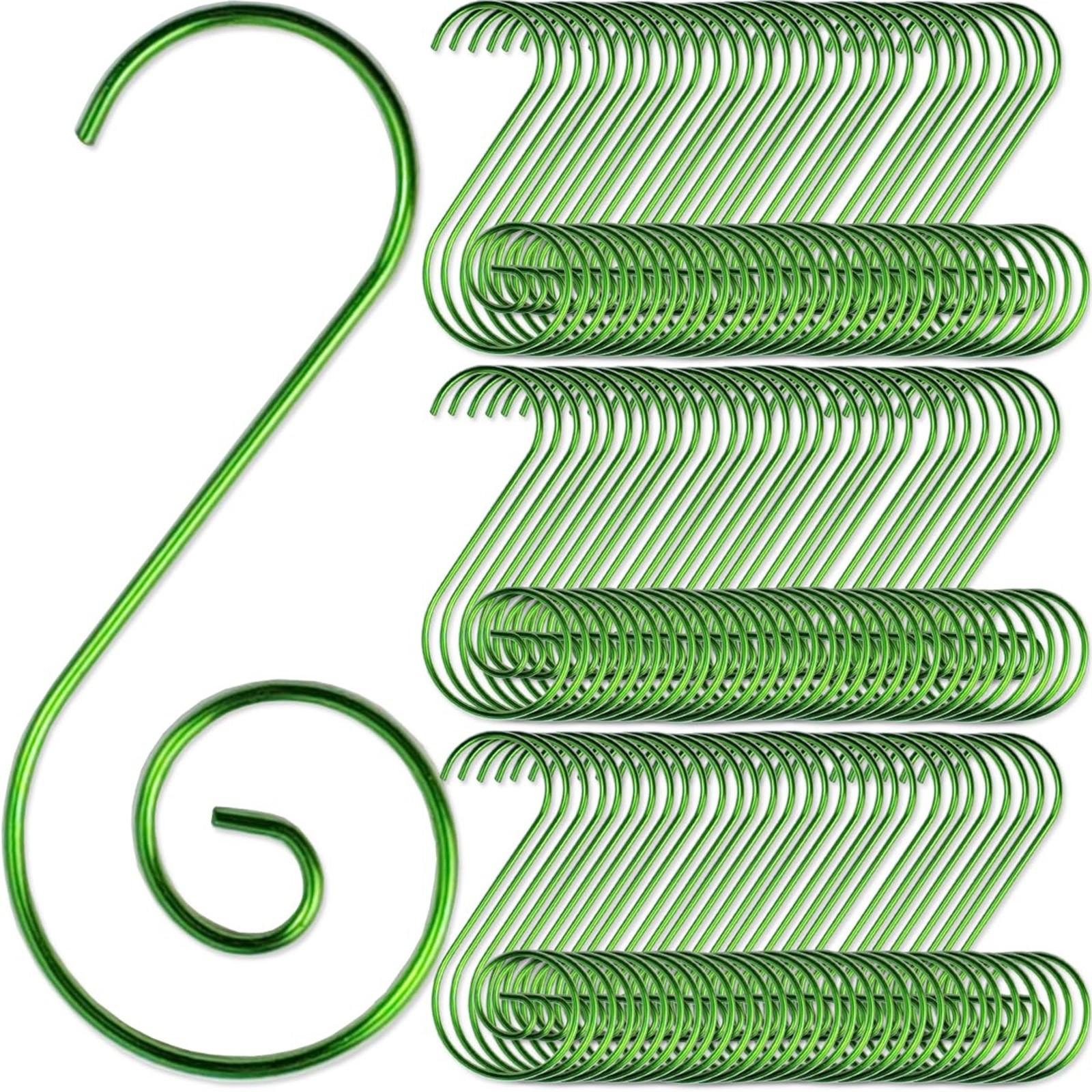 

Крючок для украшения рождественской елки, рождественская металлическая проволочная вешалка для украшений в форме буквы S для рождественского чулка, рождественского шара, украшения для вечеринки One Size зелёный