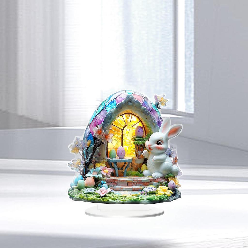2D Easter Fairy Garden Decoration Flat Acrylic Versatile 7.4 X 7.8 Inch Waterproof
