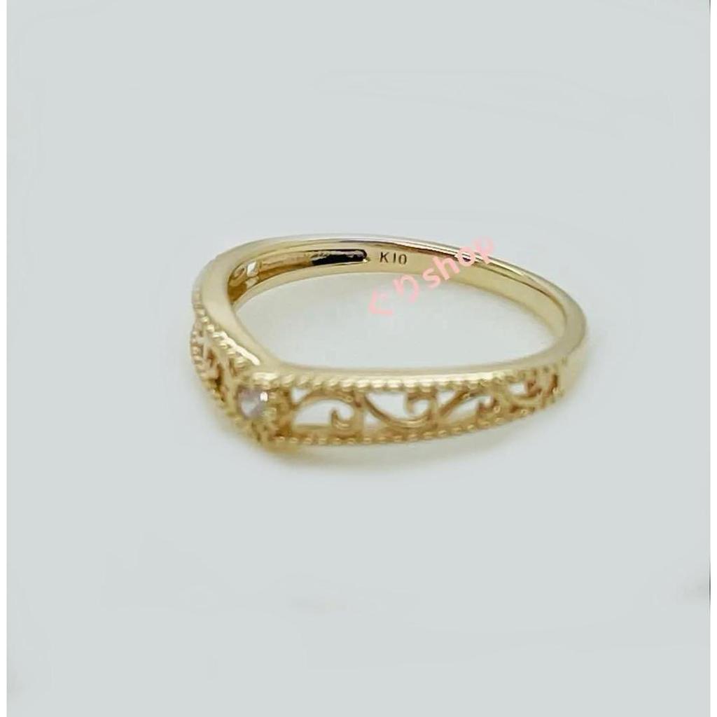 Used JEWELRY TSUTSUMI k10 Diamond Openwork Pinky Ring Size 1