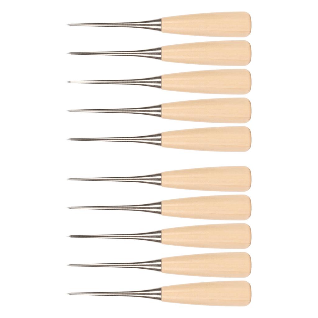 Wooden Handle Awl Punch Stainless Steel Awl Leather Scratch Awl for DIY Sewing Leather Punch Book