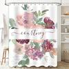 Colorful Shower Curtain 3D Printed Bath Decor – Flower Pattern Fabric For Bathroom Showers