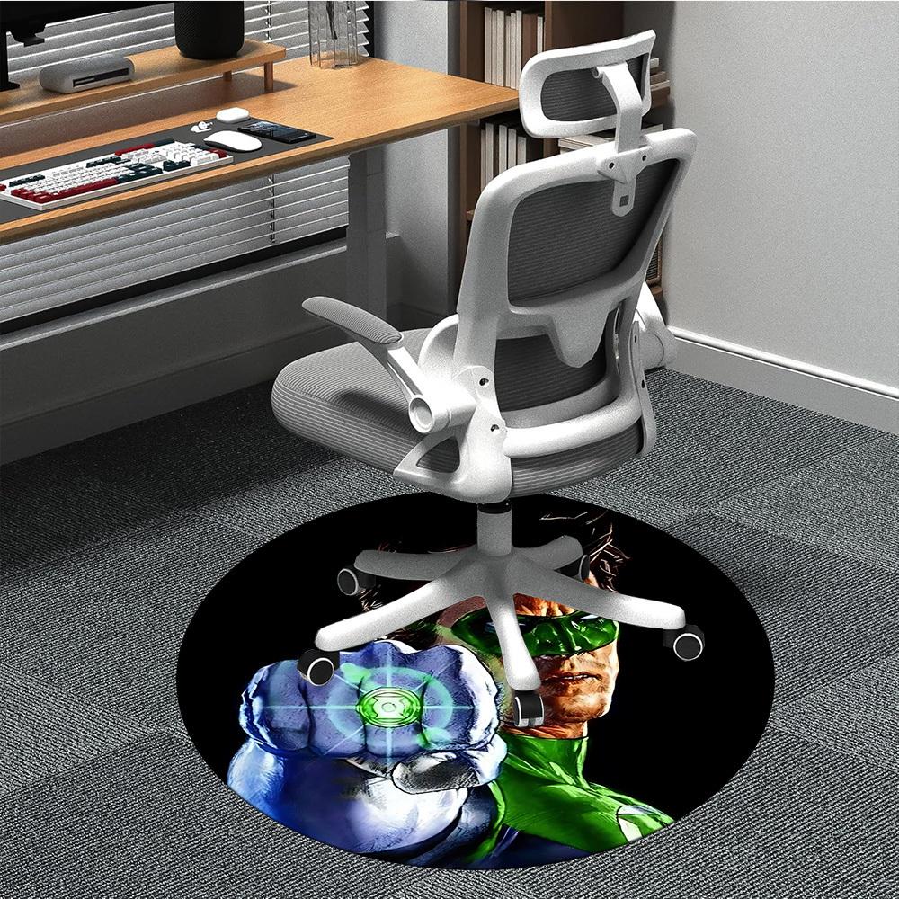 

1pc Green Lantern, Superhero Chair Carpet for Office Non-Slip, Indoor Non-Slip Washable Carpet, Non-Shedding Mat For Office yy251030077 80cm by 80cm