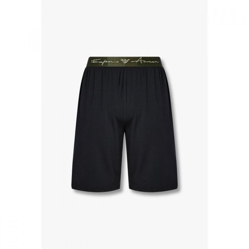 Emporio Armani Мужские эластичные шорты с вышивкой логотипа и полосами L(105)