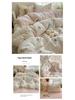 Floral Soft Cloud-Feel Double-Layer Gauze Bedding Set: Machine Washable, Small Student Dormitory Size, 3-Piece