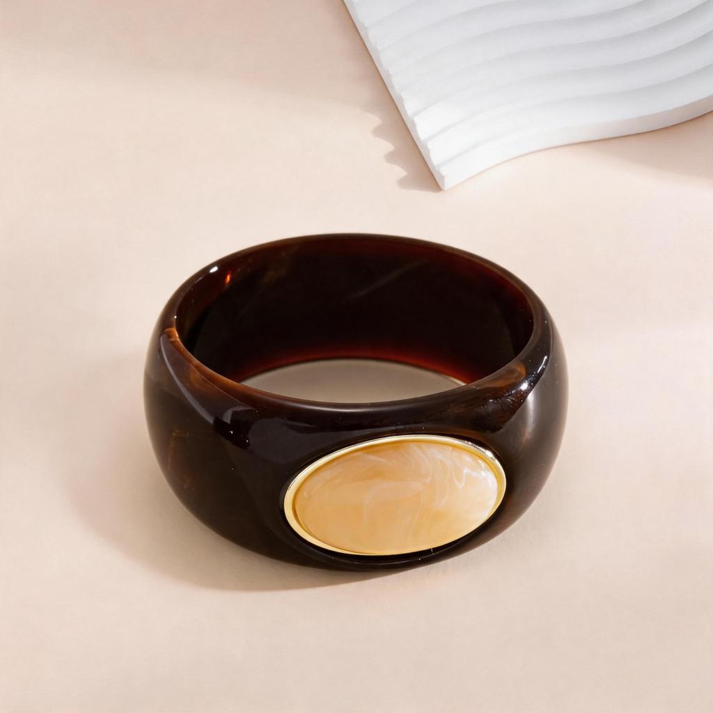 DIEZI Hip Hop Irregular Resin Acrylic Gem Stone Bangles Ethnic Geometric Wide Cuff Bangles For Women Men New Bracelet Jewelry