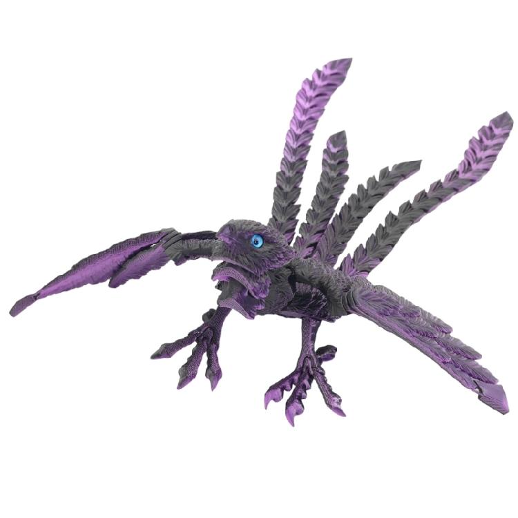 Interactive Articulated Joints Phoenixes Toy 3D Printed Sculpture with Moavble Joints and Wing for Creative Playing