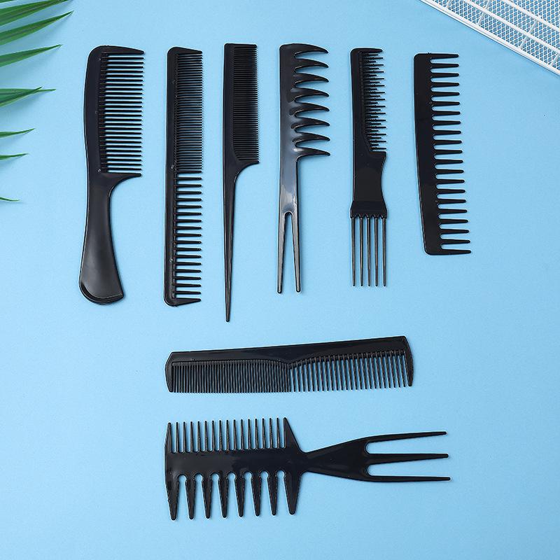 Retro Hairdressing Comb Set: 8-Piece Wide-Tooth & Oil Combs for Home Haircuts