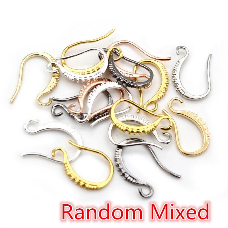 17x10mm 20pcs Silver Gold Rhodium Plated Earring Findings Earrings Clasps Hooks Fittings DIY Jewelry Making Accessories Earwire