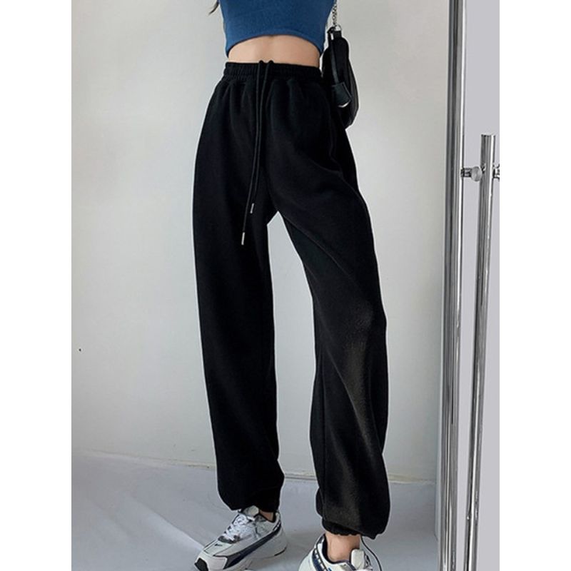 Solid Loosecasual Lace-up Lounge Pants Pure Color Loose Casual Lace up Sweatpants