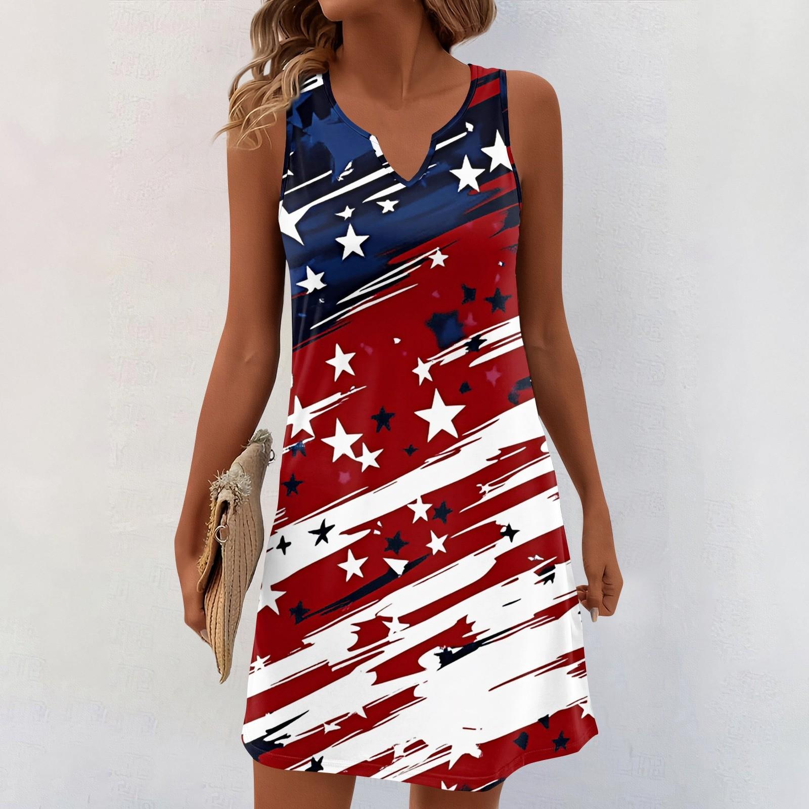 

Жіночі літні сукні з V-подібним вирізом і принтом без рукавів. Повсякденна сукня XXL червоний