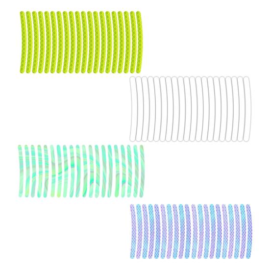 20PCS Car Wheel Stickers Reflective Night Safety Warning Tape Waterproof Scratch-Resistant Rim Decals for Cars Motorcycles Bicycles