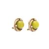 Medieval Vintage Vintage Texture Copper Alloy Greenstone Woven Button Earrings High-End Three-Dimensional Silver Needles, Earrings