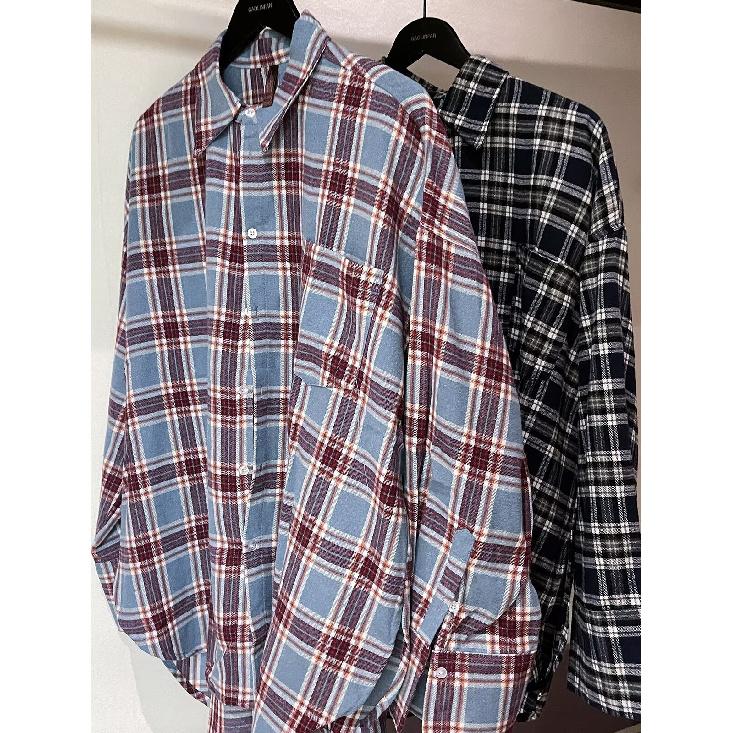 2024 Rutig långärmad skjorta Japansk Hong Kong Style Ins Lös skjorta Pojkar Sommar Trendig Mångsidig Casual Coat