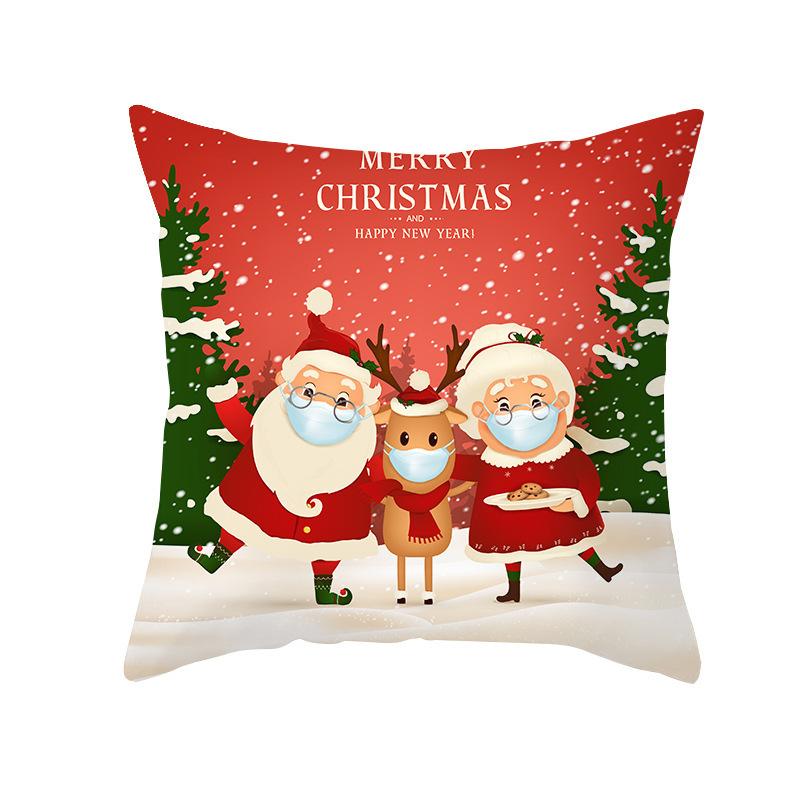 Rotes Weihnachtsgeschenk-Kissen Büro Weihnachtsmann-Kissen Sofakissen Rentier-Kissenbezug