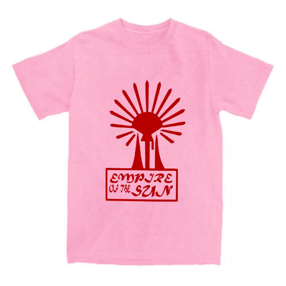 

EMPIRE OF THE SUN TOWER Tees Short Sleeve 100%Cotton Female T-shirt Summer Loose Unisex Streetwear Fashion Graphic T Shirt summer Tops Anime T-shirt XS розовый