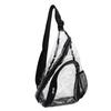 Clear Sling Bag PVC Transparent Chest Bag Comfortable Travel Cross Shoulder Backpack Black