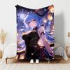 1pc Blanket Genshin Impact characters5 Print Design, Lightweight Blanket for Sofa, Bed- Soft &Warm, Gift for All Seasons like Christmas, Halloween