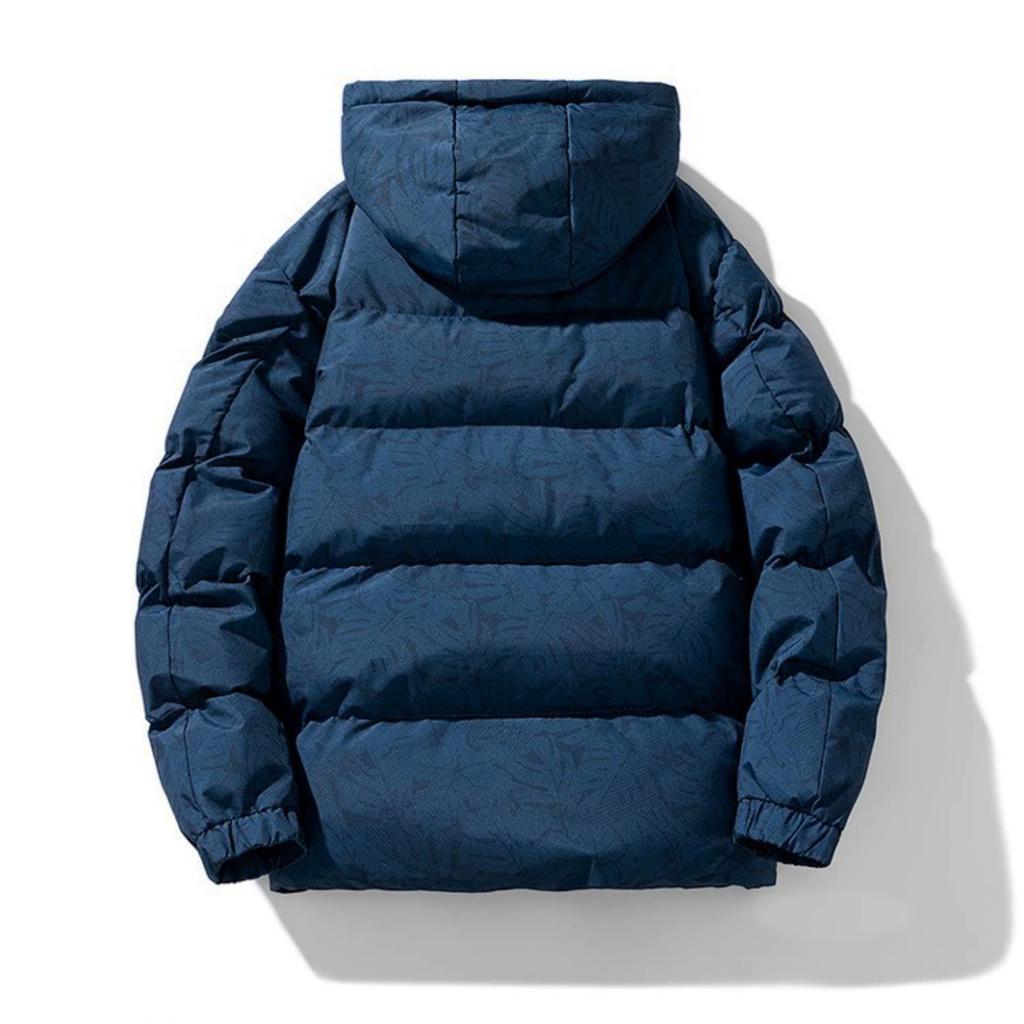 Men's Casual Camouflage Maple Leaf-printed Hooded Cotton-padded Jacket, Men's Detachable Hat With Cotton And Thickened Cotton-padded Jacket