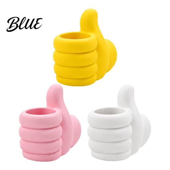 Macaron Color Desk Organizer 3D Printed Thumbs‑Up Pen Holder Funny Gesture Shaped Organizer Creative for Stationery Pencil Cup Cute Desktop