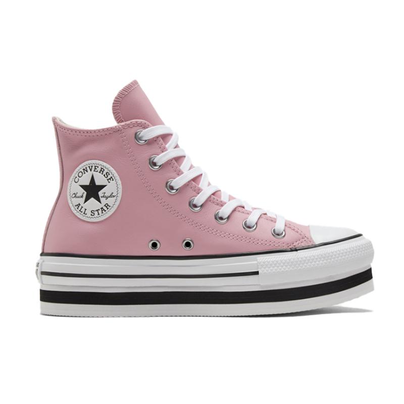 Converse All Star Chuck Taylor Round Toe Lace-up Breathable Lightweight High Top Canvas Women's Pink White