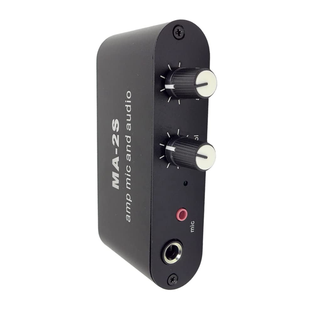 Dovhmoh Condenser Microphone Amplifier Headphone Amplifier Music Audio Preamplifier Mixing Board 3.5mm MA-2S