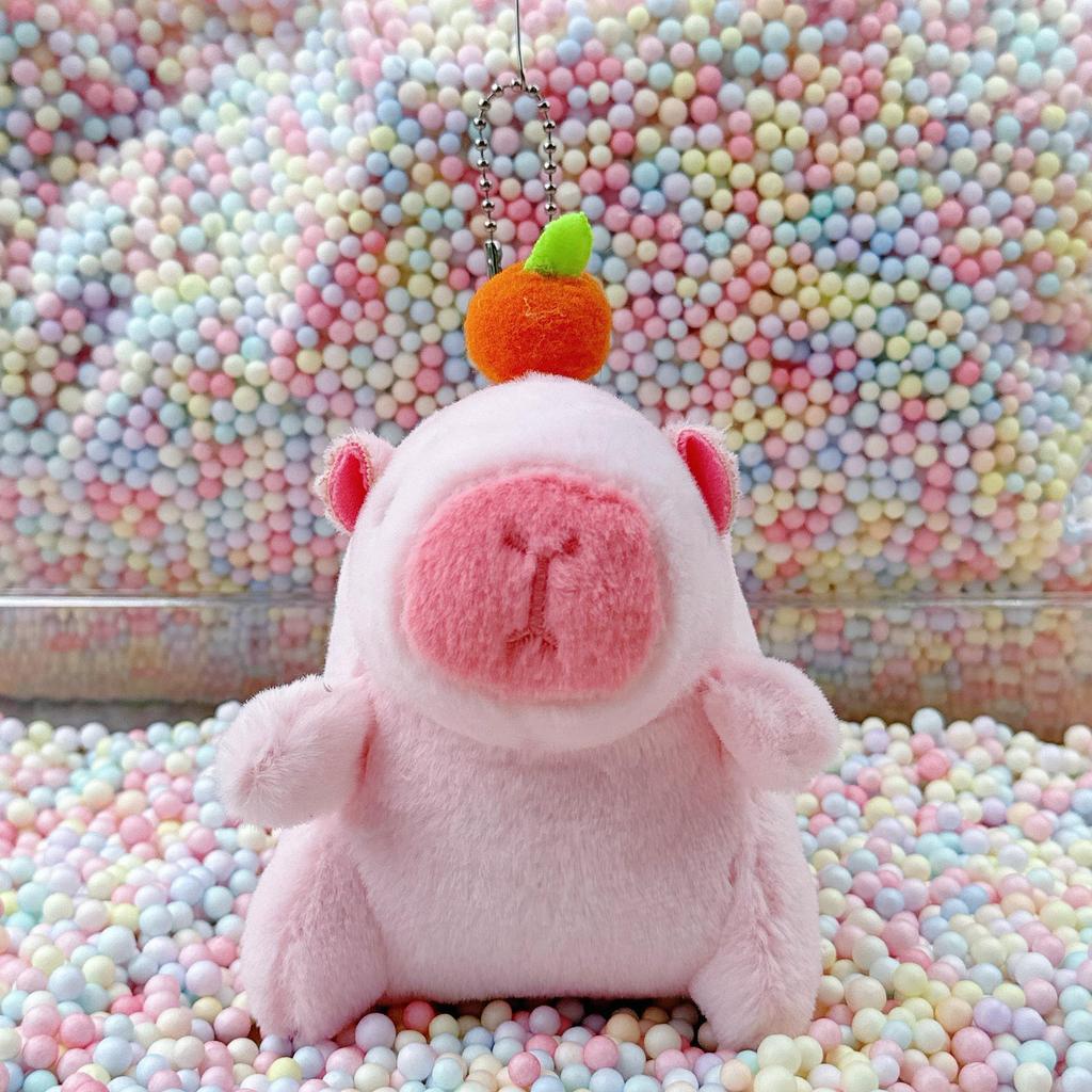 Little Red Book Capybara & Guinea Pig Plush Keychain Ornament