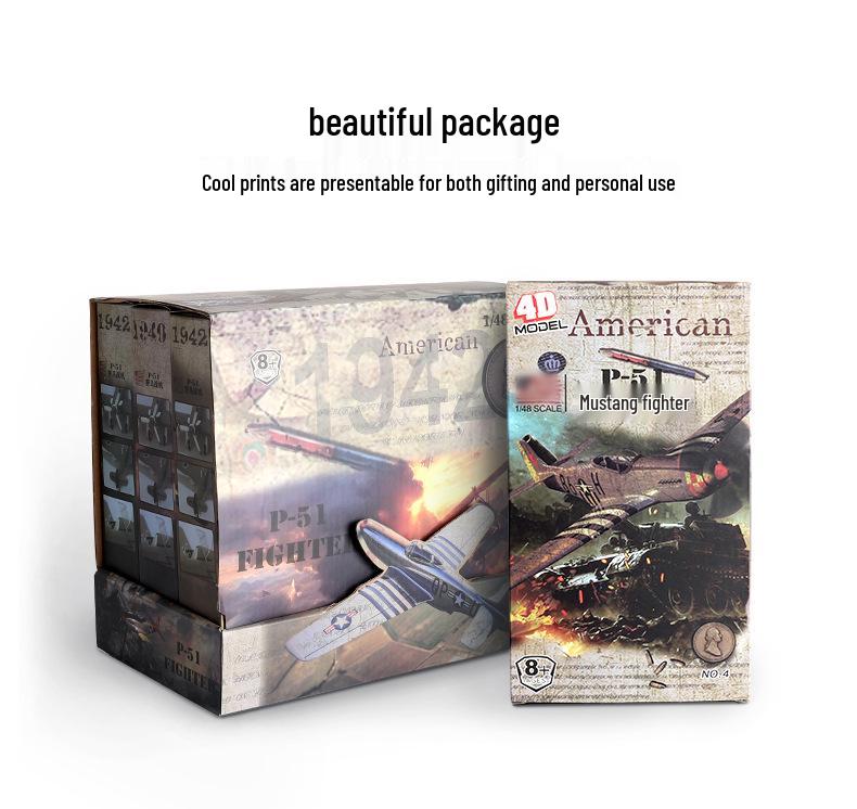 1/48 Scale WWII Corsair & Spitfire Fighter Aircraft Model Kit - 4D Assembly for Boys, Military Collection Ornament (30 Variations)