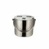 Stainless Steel Container with Lid Easy to Clean Portable Ice Container with Handle Metal Ice Container Even Rolled Border