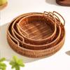 Handmade Imitation Rattan Storage Basket Large Capacity Dry Fruit Storage Tray  Desktop