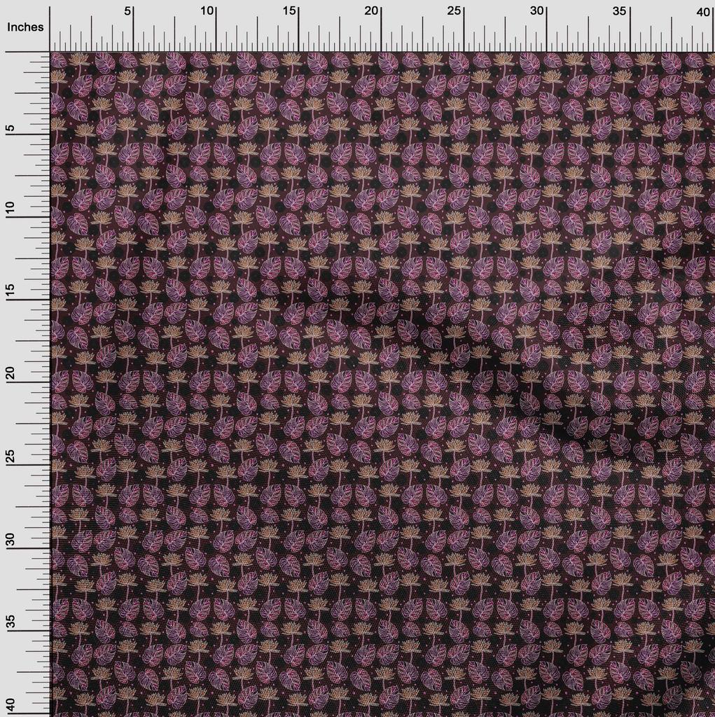 oneOone Cotton Flex Chocolate Brown Fabric Tropical Sewing Fabric By The Yard Printed Diy Clothing Sewing Supplies 40 Inch