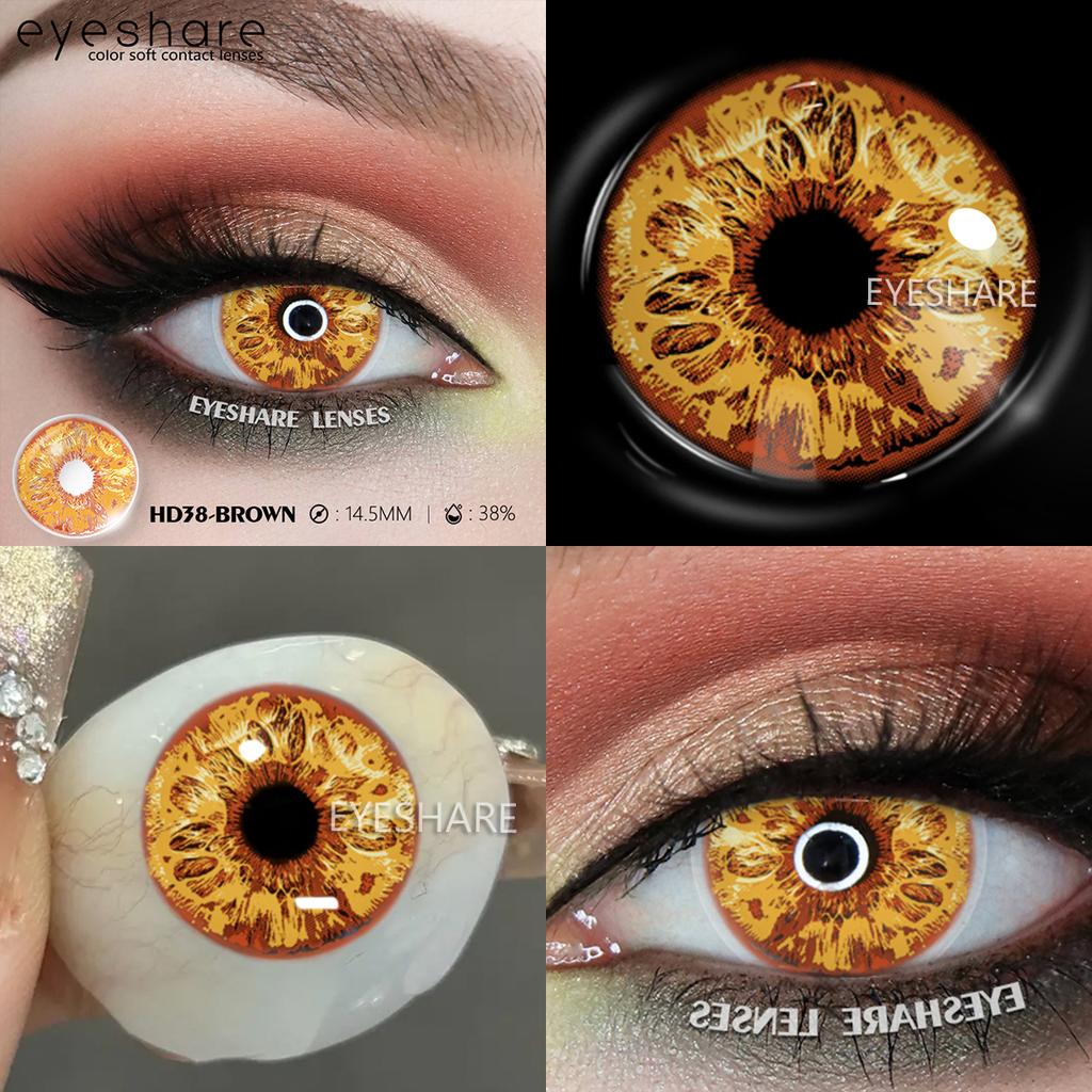 Eyeshare 2 Stück Cosplay Farbige Kontaktlinsen Anime Kontaktlinsen Blaue Augenlinsen Jährlich Verrücktes Halloween Make-up Farbige Linse