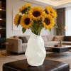 White Faux Ceramic Flower Vase Minimalist Modern Decorative Vase for Home Living Room Office Table Centerpiece