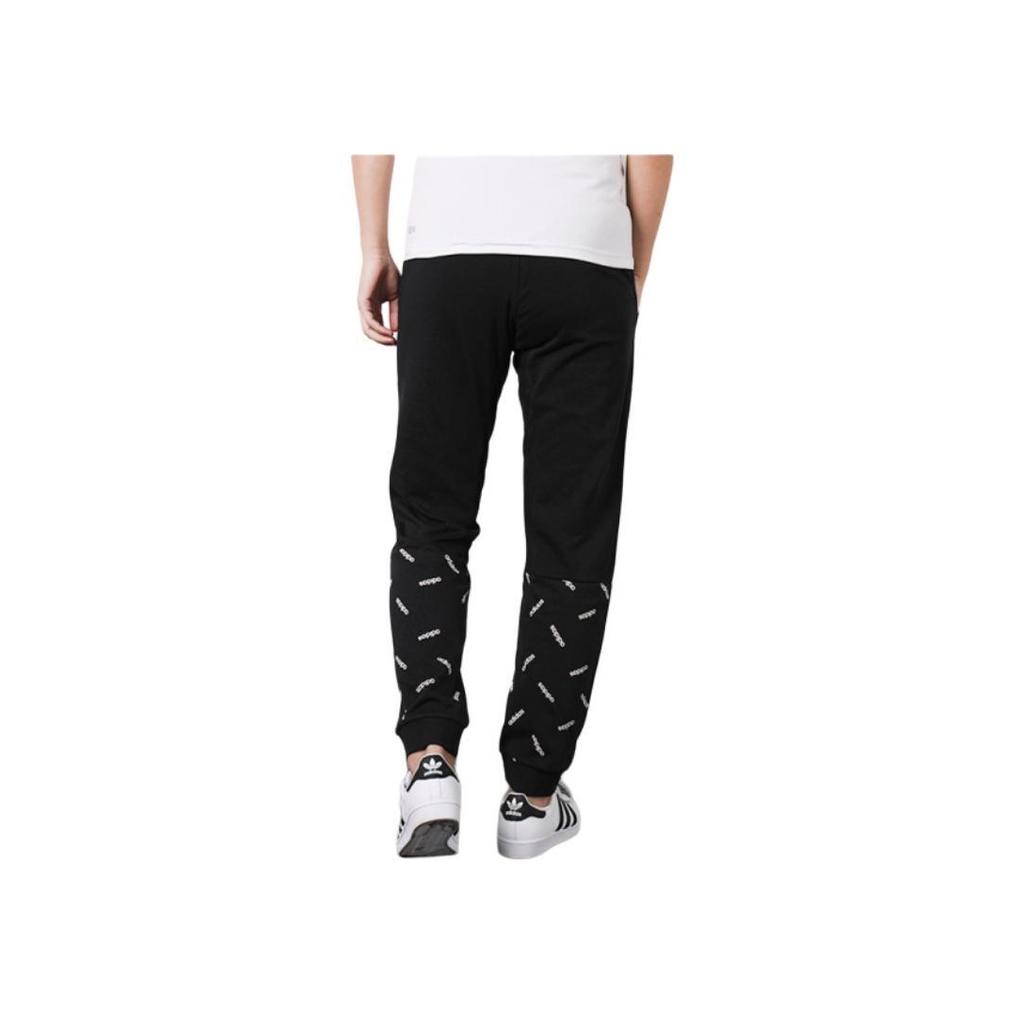 adidas Neo AOP TP Lace-Up Comfortable Fashion Knitted Sports Pants Men Bottoms Black DW7867