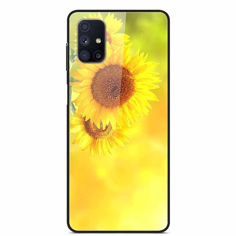 Glas-Rückseite für Samsung Galaxy M51 M31 Hülle Harte gehärtete Glas Hülle für Samsung A71 A51 Hülle A 51 71 M 51 31 Funda Coque