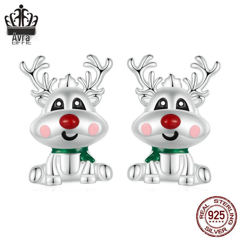Everlove Christmas Reindeer Sterling Silver Stud Earrings for Women - BSE920