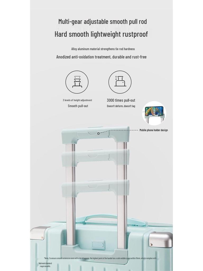 Sturdy Durable Fashionable Trolley Case: Large Capacity Suitcase with Universal Wheels & Combination Lock