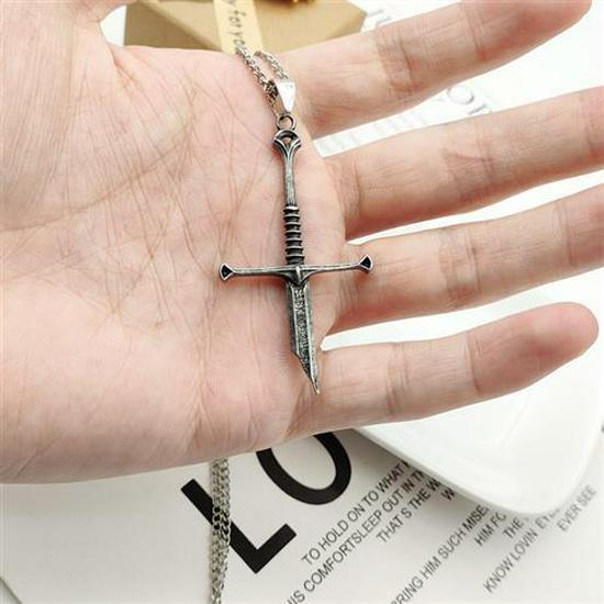 Chiba Retro "Lord of the Rings" Aragorn Náhil Holy Sword Broken Necklace Thai Silver Pendant