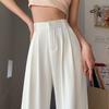 Ice Silk Wide-leg Casual Pants Women's Summer New High-waisted Drooping Straight-leg Suit Pants Loose Floor-mopping Trousers