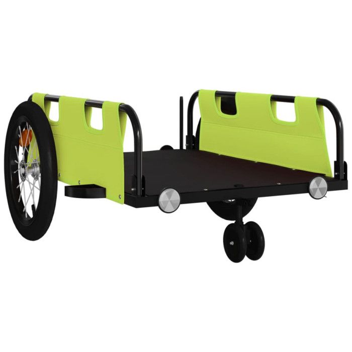 VidaXL Remorque de vélo vert tissu oxford et fer 94193