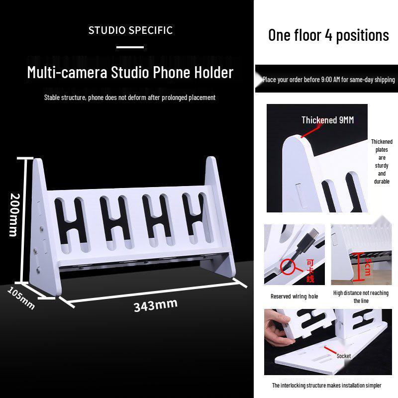 

Multi-Camera Phone Holder: Desktop & Floor-Standing Charging Stand for Multiple Devices