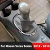 For Nissan Versa Sedan 2012 2013 2014 2015 Chrome Car Gear Shift Box Panel Frame Cover Trim Interior Accessories (MT Model)