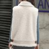 Plüschweste für Damen, Herbst und Winter, locker, weich, verdickt, bequem, ärmellos, lässig, warm, Stehkragen, Weste